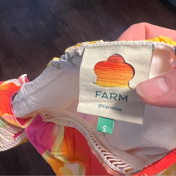 Farm Rio Mixed Picnic Cashew Dress Women's S Maxi Colorful Adjustable Halter - Picture 11 of 13